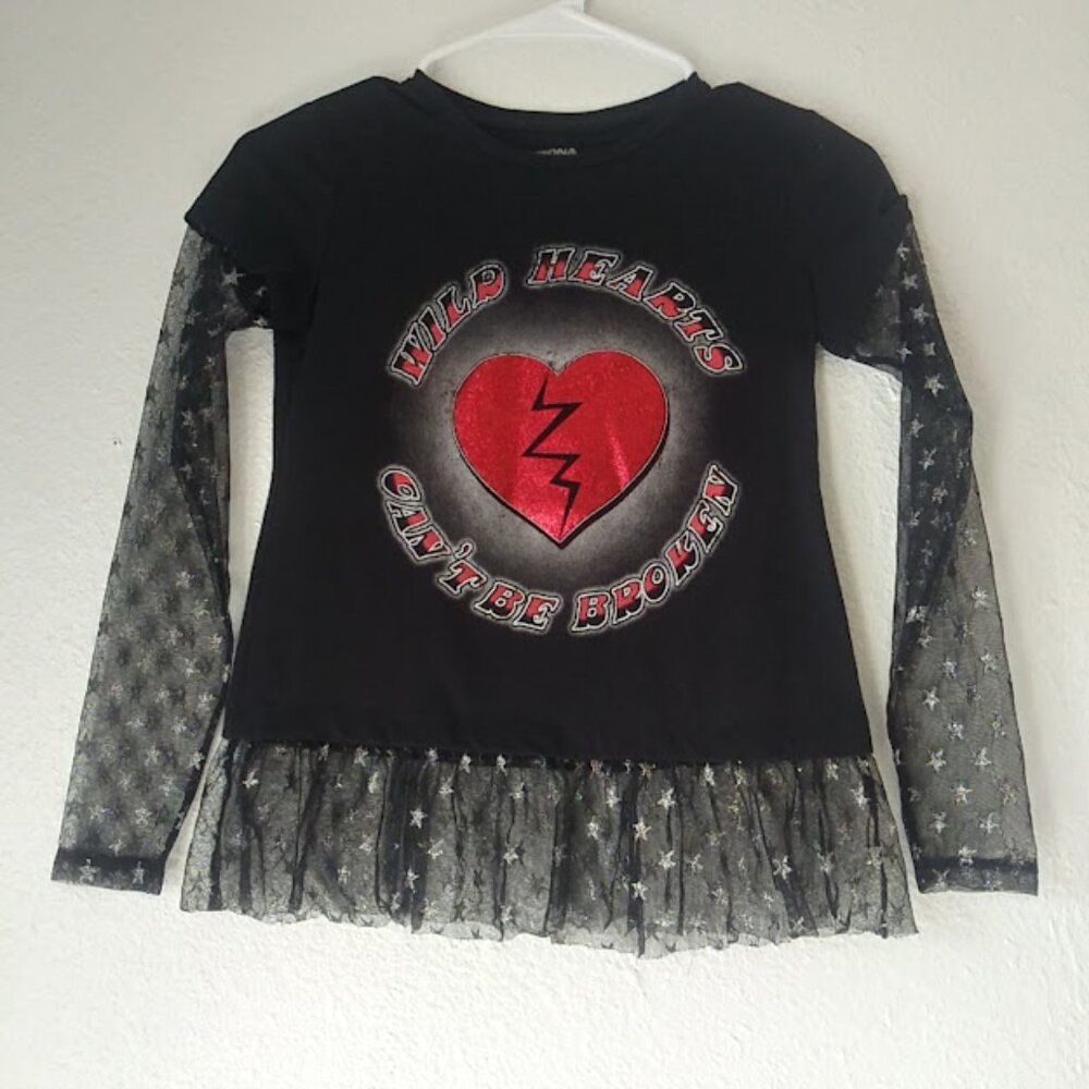 Arizona Jeans Company girl's size M 10/12 black and red top